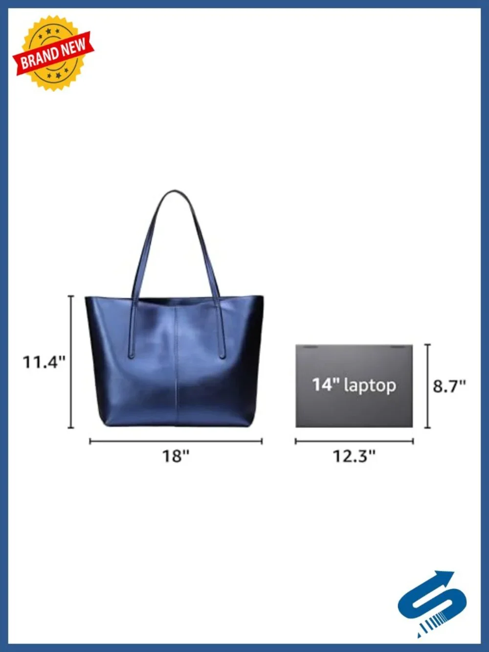 Genuine Leather Large Tote Shoulder Bag Fits 14
